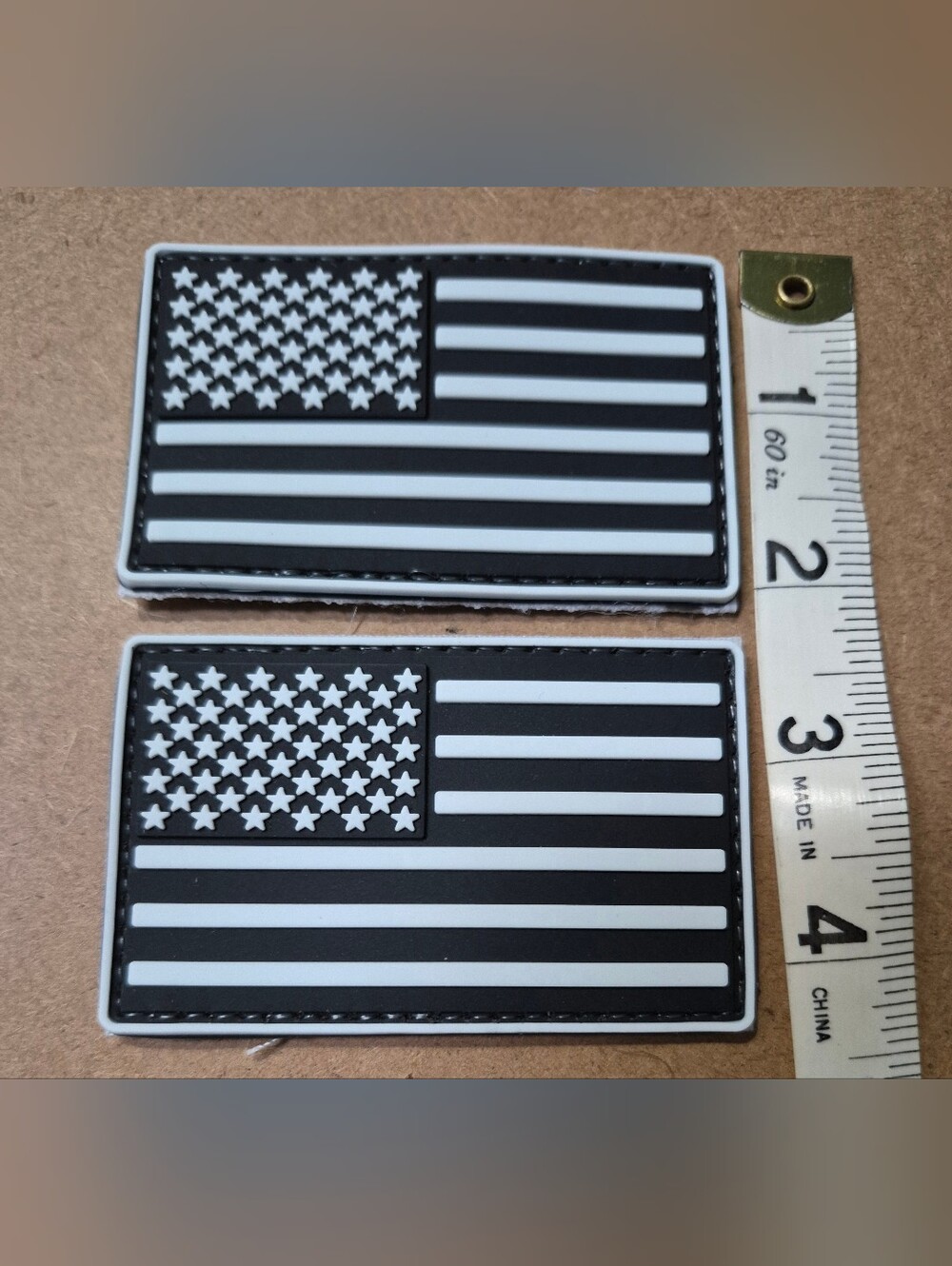 Set Of 2 US Flag PVC Patches — Black & Brown Tactical Patch